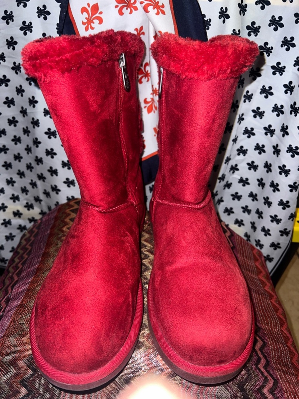 Red Cozy Faux-Fur Lined Boots